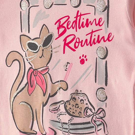 Carter's Cheetah Little & Big Kid Girls Round Neck Long Sleeve 4-pc. Pajama Set