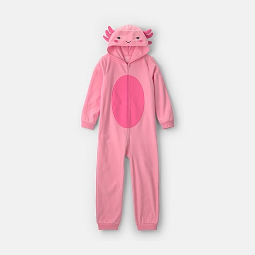 Carter's Axolotl Little & Big Kid Girls Long Sleeve One Piece Pajama In Pink