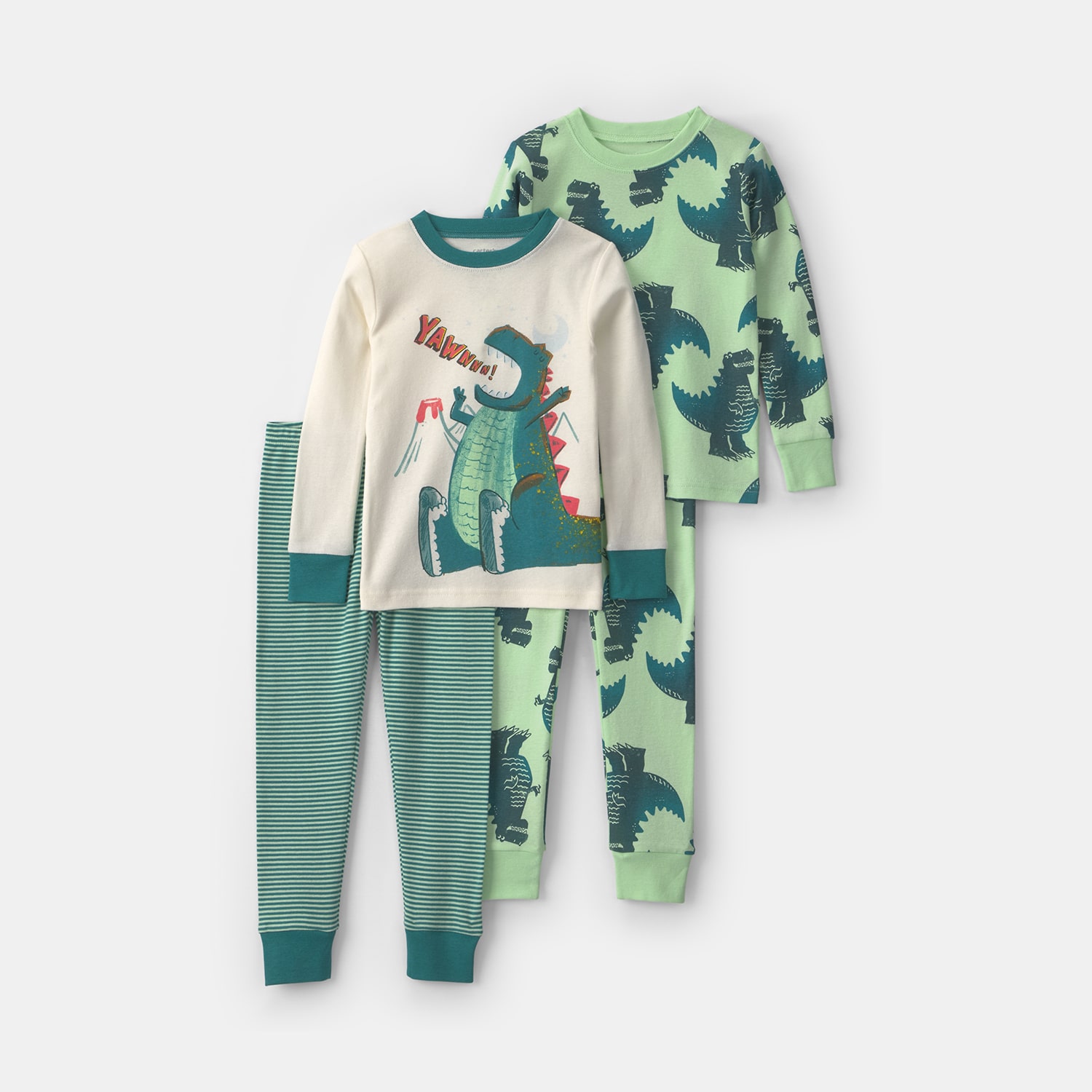 Carter's Dinosaur Toddler Boys Crew Neck Long Sleeve 4-pc. Pajama Set