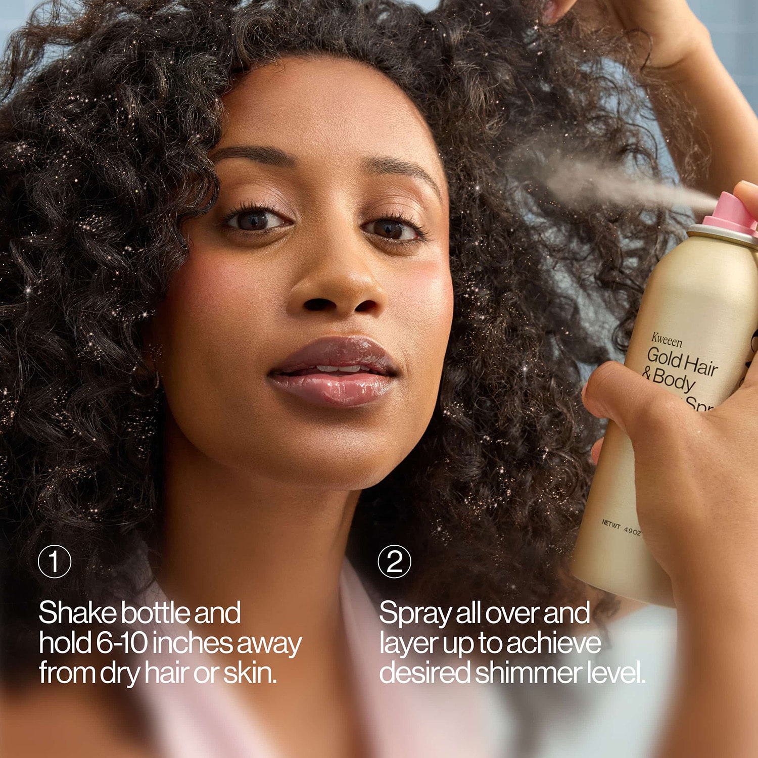 Eva Nyc Gold Hair & Body Glitter Spray