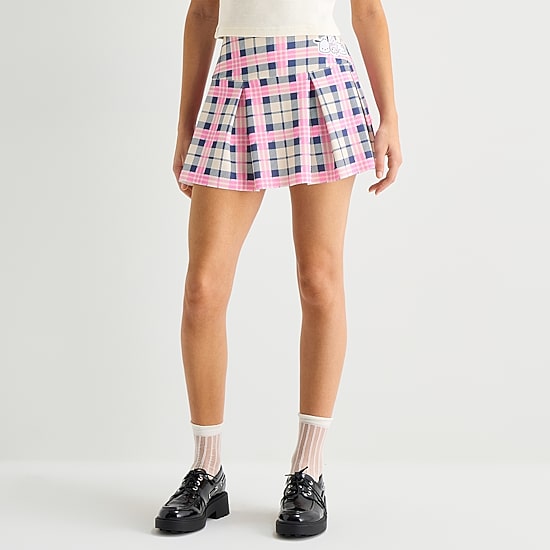 Plaid Womens Juniors Hello Kitty Pleated Skirt