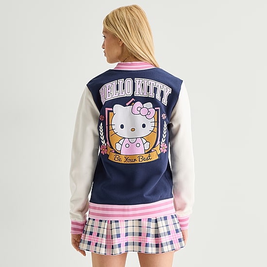 Womens Juniors Hello Kitty Bomber Jacket
