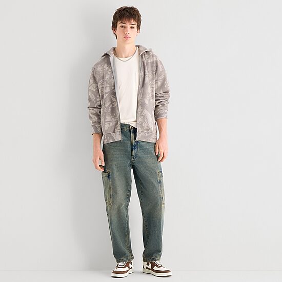 Arizona Mens Long Sleeve Zipper Hoodie, Color: Gray Camo - JCPenney
