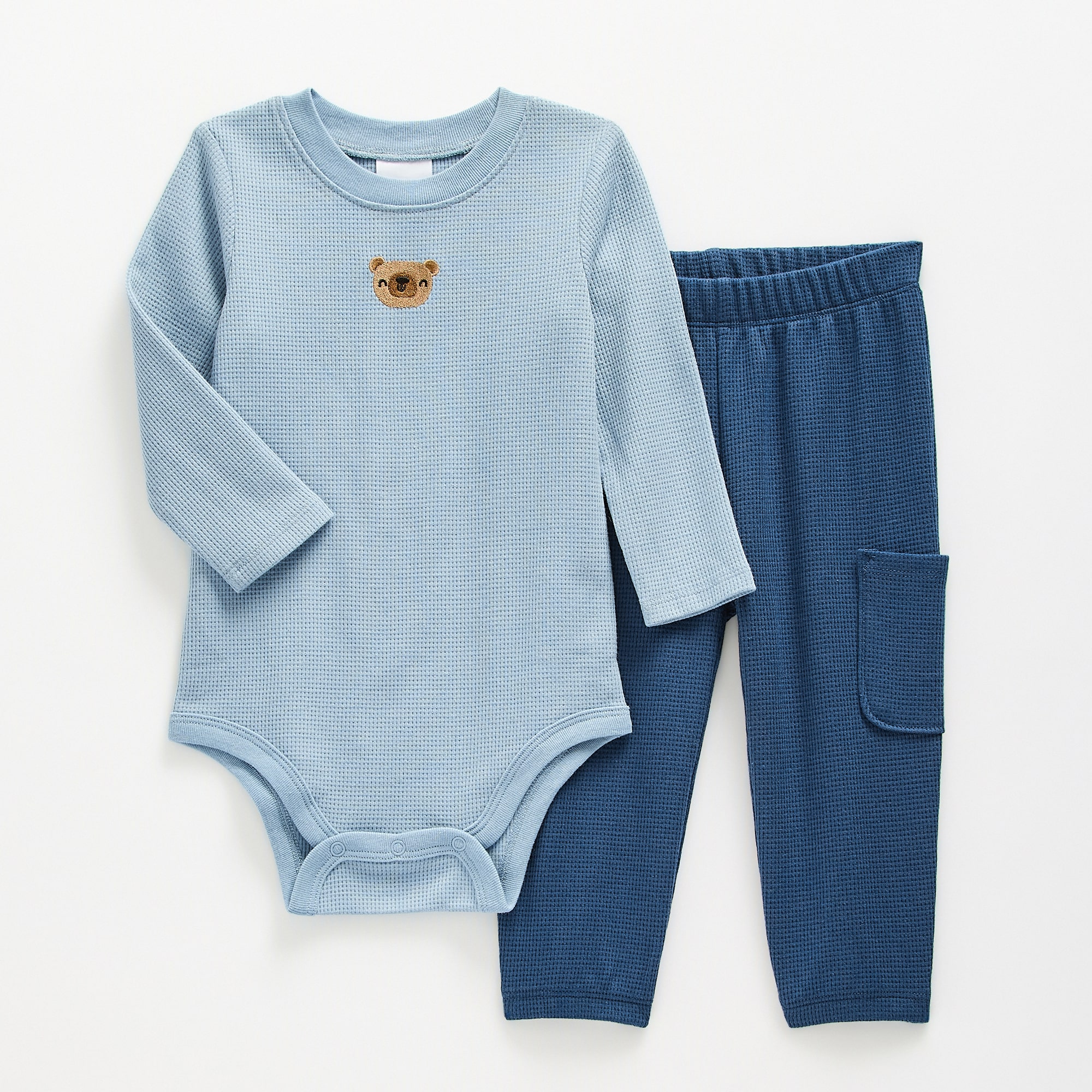 Okie Dokie Waffle Baby Boys 2-pc. Pant Set