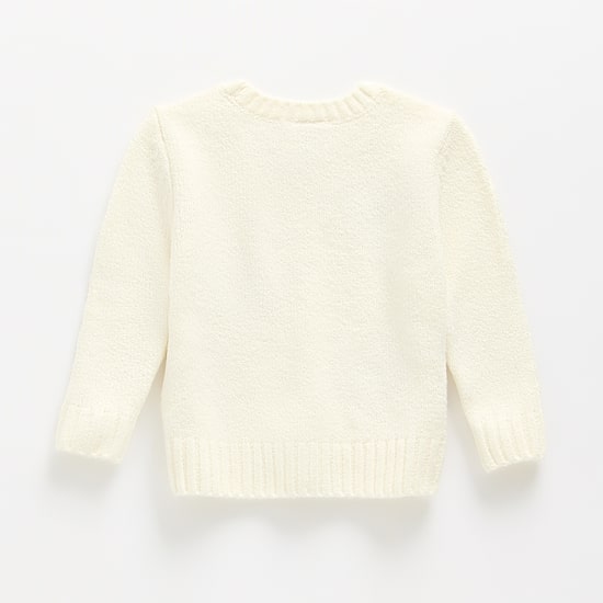 Okie Dokie Baby Girls Round Neck Long Sleeve Pullover Sweater