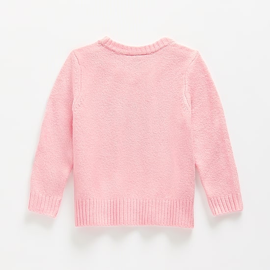 Okie Dokie Baby Girls Round Neck Long Sleeve Pullover Sweater