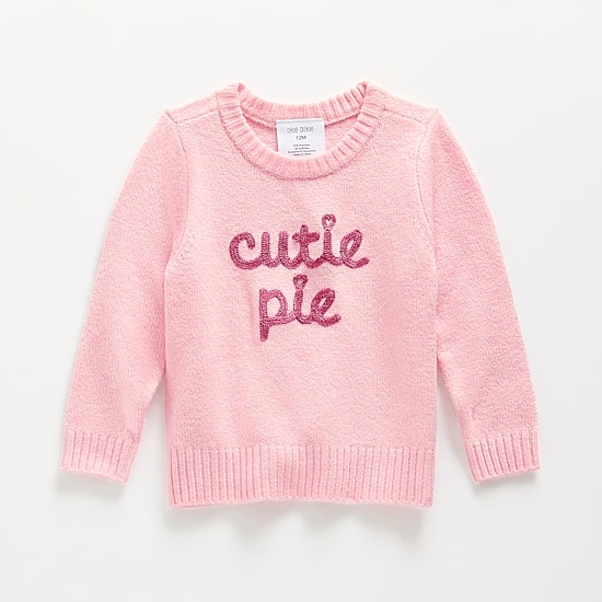 Okie Dokie Baby Girls Round Neck Long Sleeve Pullover Sweater