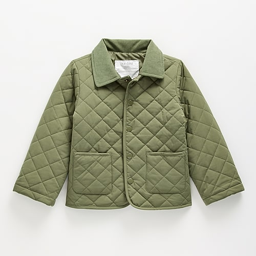 Okie Dokie Babies' Boys Quilted Jacket In Green
