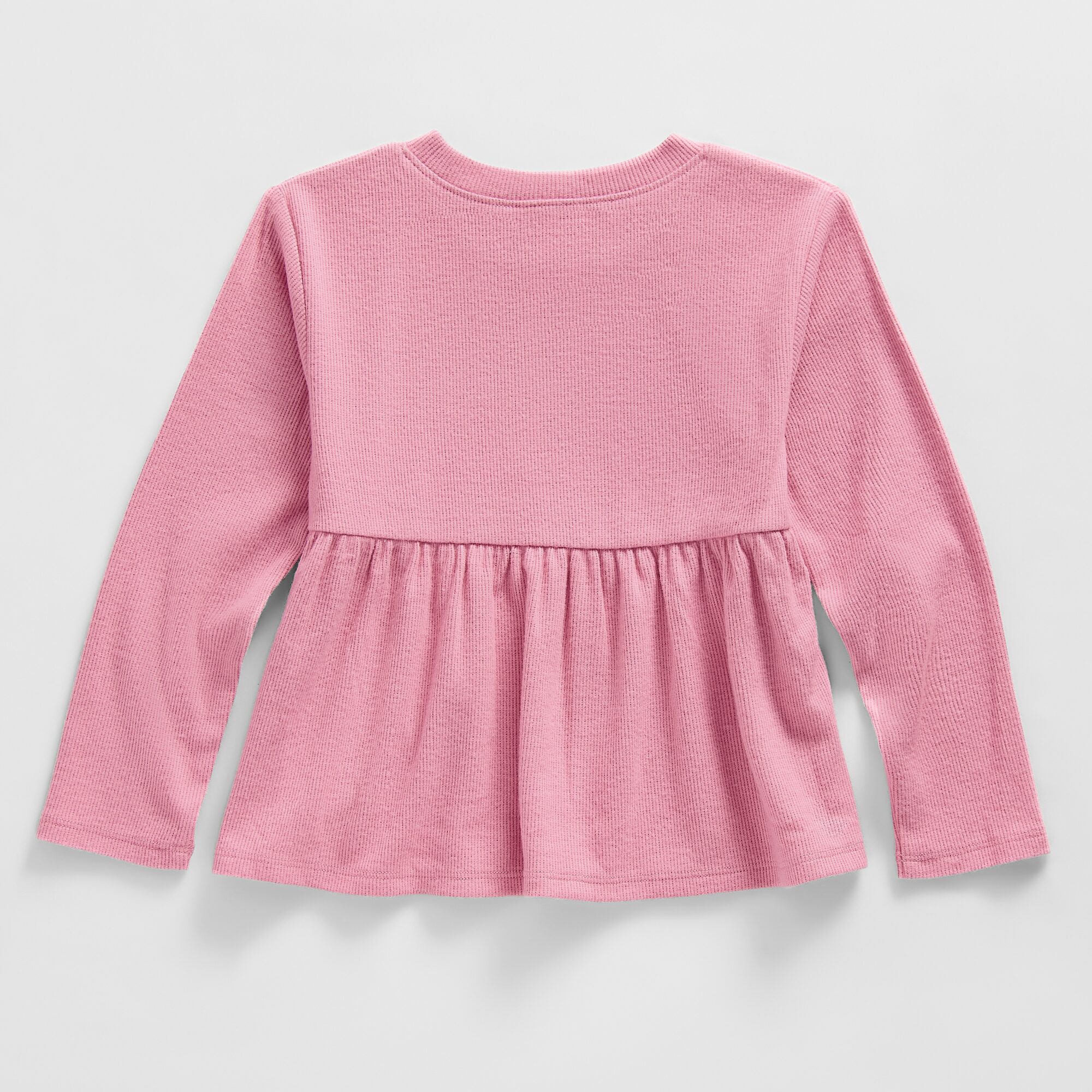 Okie Dokie Toddler & Little Girls Round Neck Long Sleeve Peplum Top