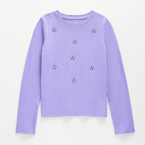 Thereabouts Little & Big Kid Girls Crew Neck Long Sleeve T-Shirt