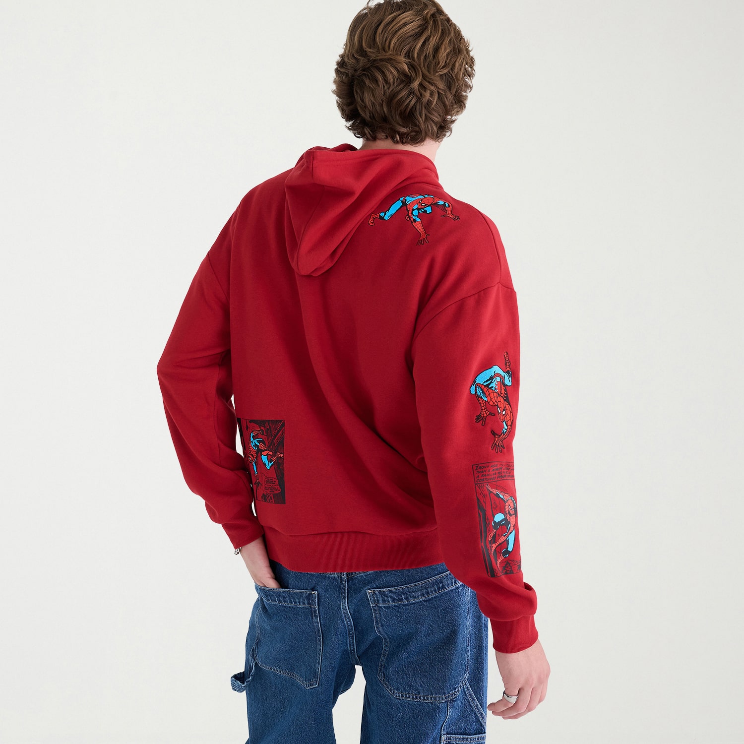 AEROPOSTALE Mens Long Sleeve Spiderman Fleece Hoodie