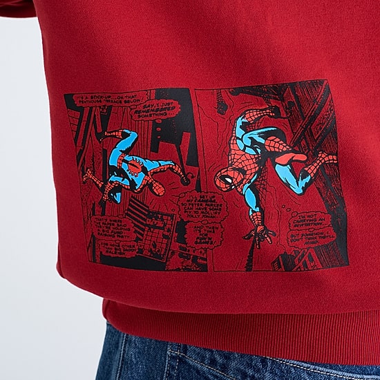 AEROPOSTALE Mens Long Sleeve Spiderman Fleece Hoodie