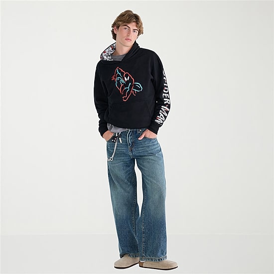 AEROPOSTALE Mens Long Sleeve Spiderman Fleece Hoodie