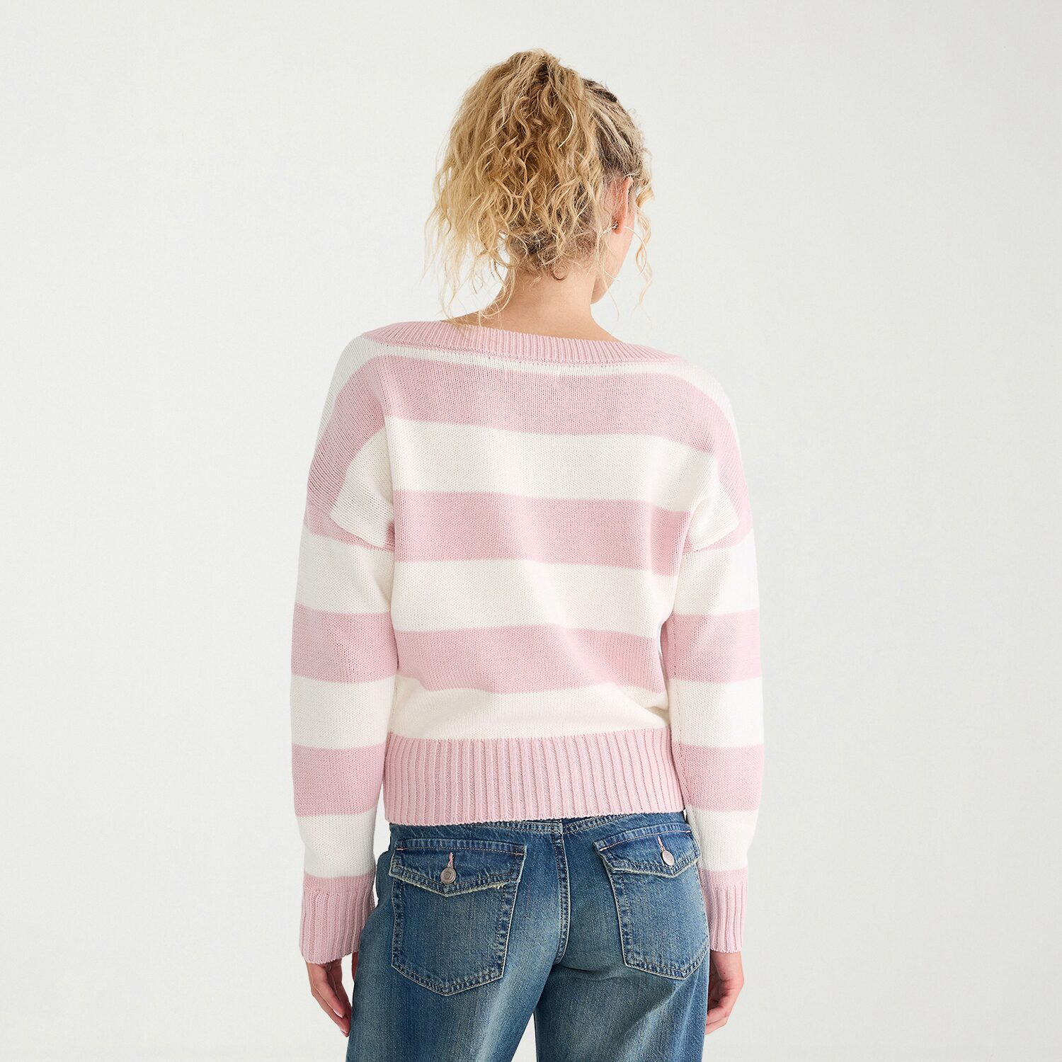 AEROPOSTALE Womens V Neck Long Sleeve Pullover Sweater