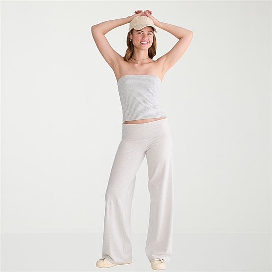 AEROPOSTALE Womens Juniors Wide Leg Mid Rise Lounge Pant