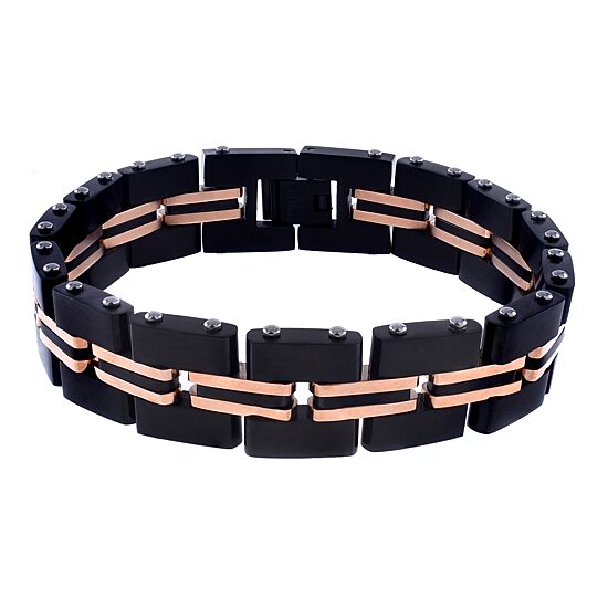 Mens Stainless Steel 8 1/2 Inch Link Bracelet