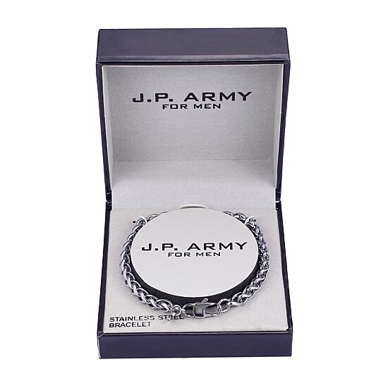 J.P. Army Men's Jewelry Stainless Steel 8 1/2 Inch Cable Chain Bracelet
