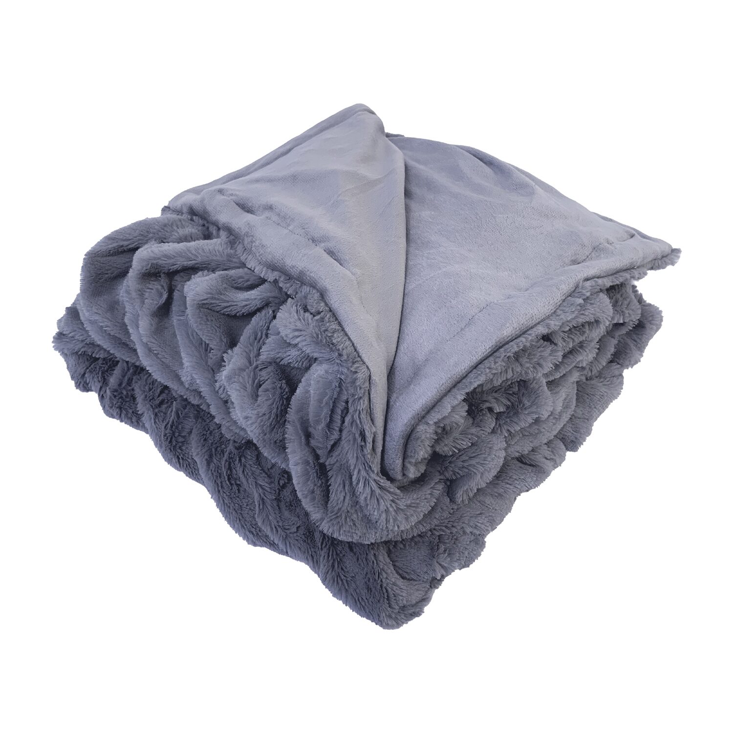 Modern Threads Braided Faux Fur REVERSIBLE Midweight Throw