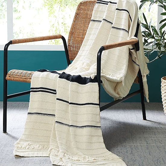Modern Threads 100 Cotton Knit Tarek Midweight Throw