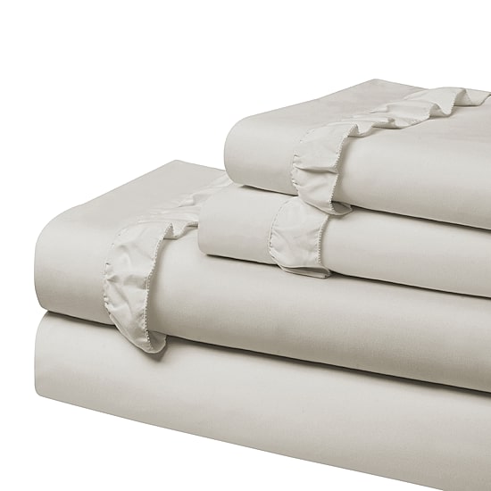 Swift Home Ultra Glam Soft Ruffle Hem Deep Pocket Sheet Set