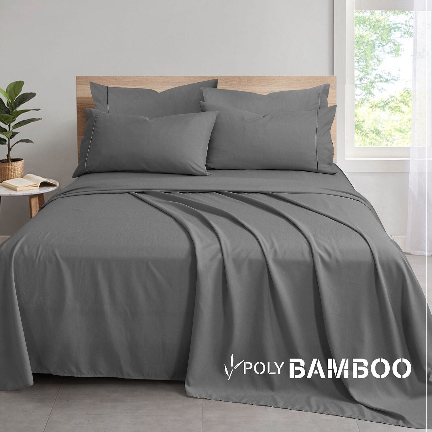 Swift Home Easy Care Rayon From Bamboo Blend With Bonus Pillowcases Deep Pocket Sheet Set