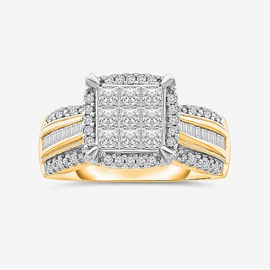 Womens 1 CT. T.W. Natural White Diamond 14K Gold Engagement Ring