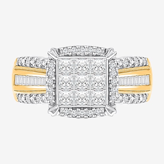 Womens 1 CT. T.W. Natural White Diamond 14K Gold Engagement Ring