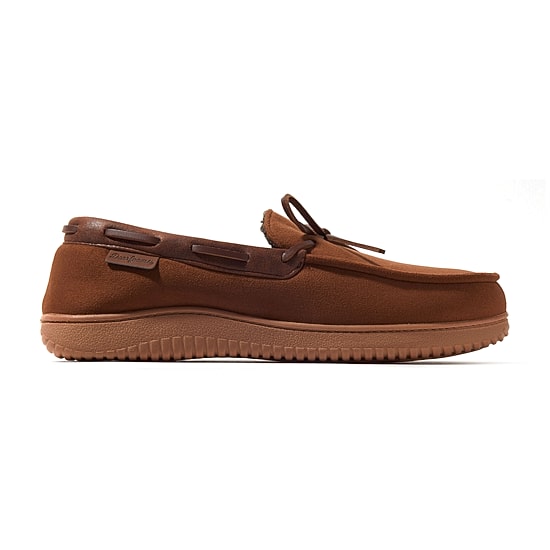 Dearfoams Mens Pierce Microsuede Moc with Tie Slippers