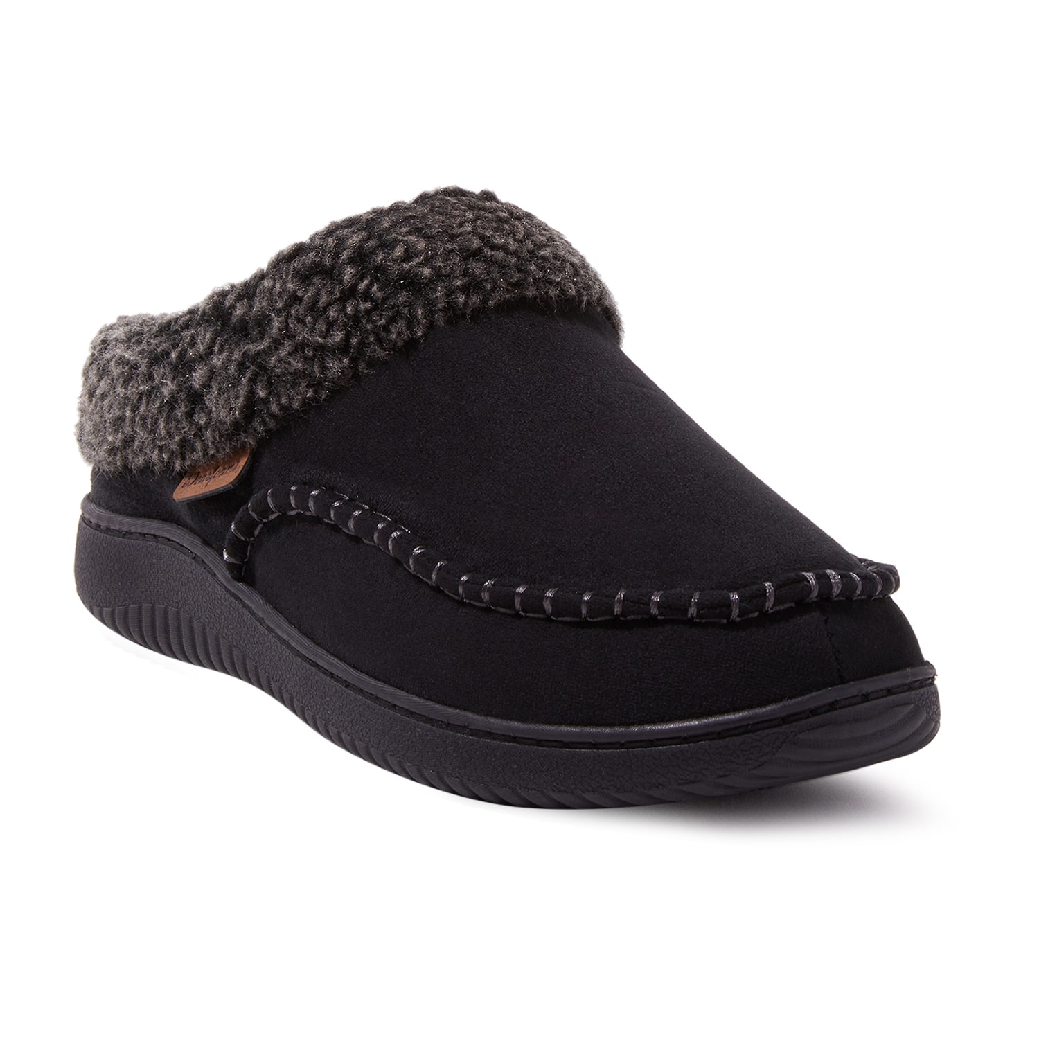 Dearfoams Marshall Microsuede Moc Toe Mens Memory Foam Clog Slippers