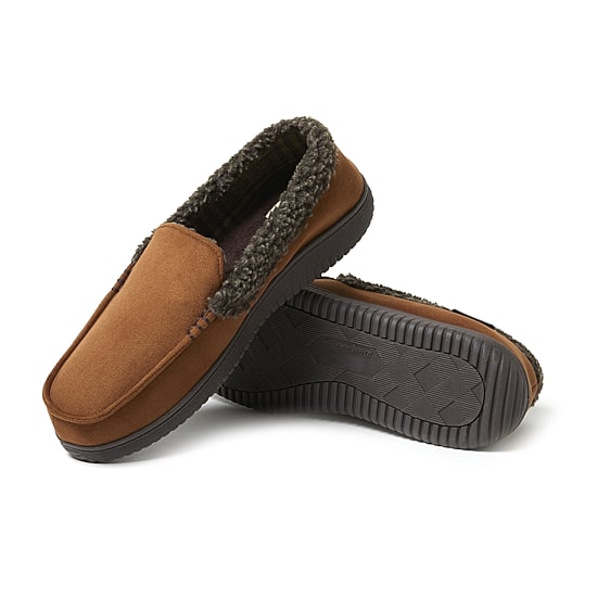 Dearfoams Mens Moccasin Slippers