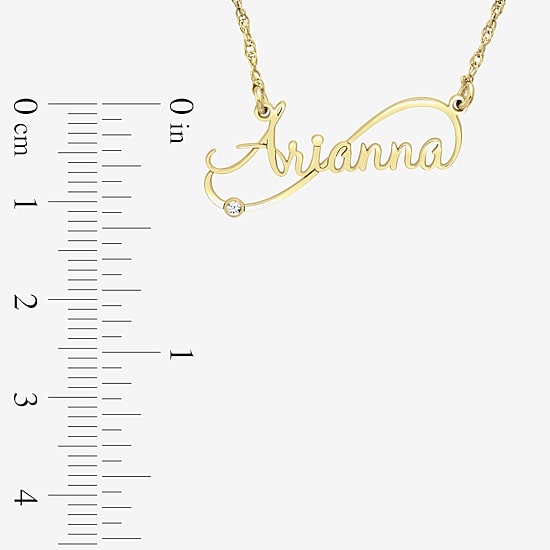 New White Diamond Accent Name Necklaces