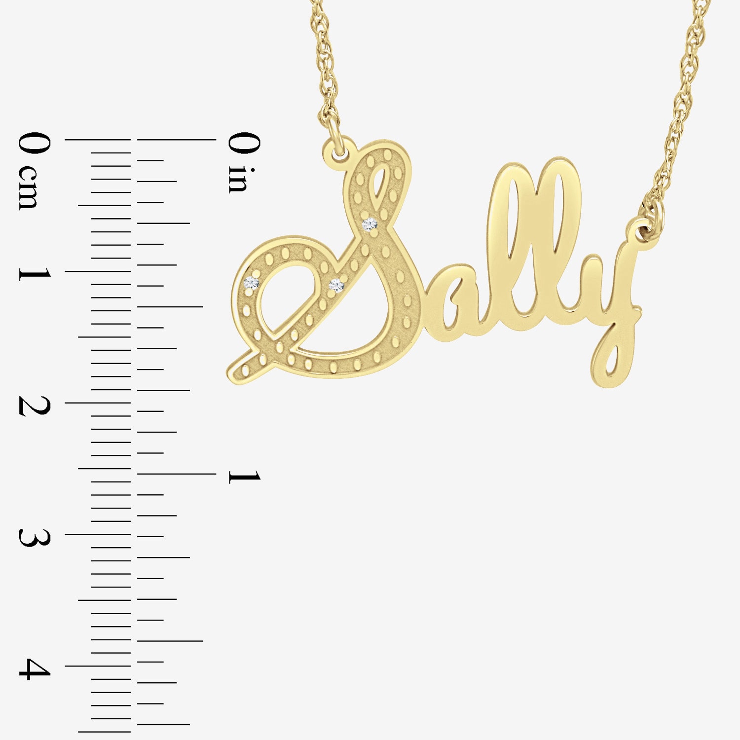 Womens Diamond Accent Natural White Diamond 10K White Gold 18 Inch Name Necklace