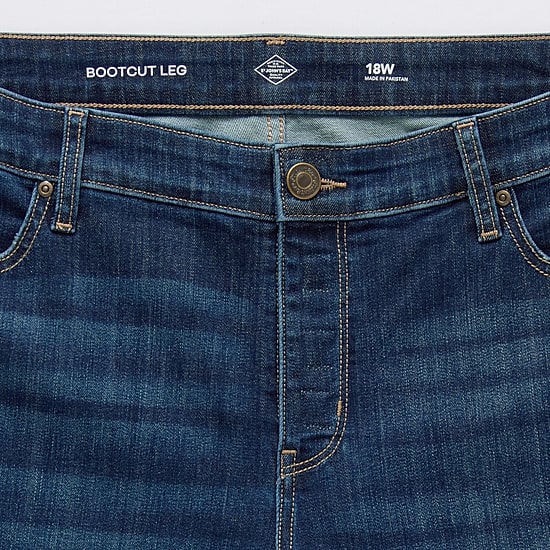 St. John's Bay Womens Plus Mid Rise Adaptive Bootcut Easy-on + Easy-off Jean