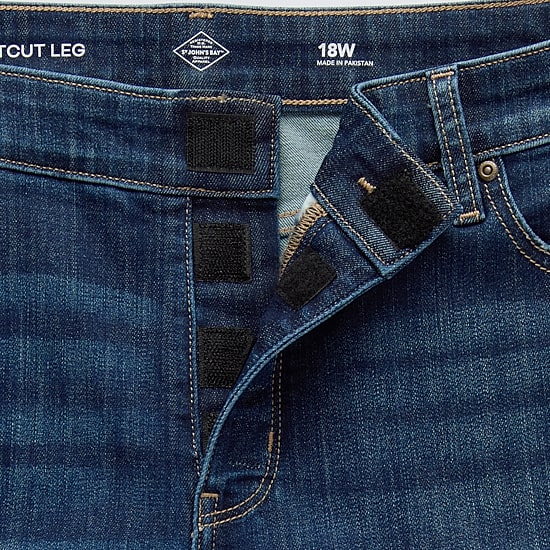 St. John's Bay Womens Plus Mid Rise Adaptive Bootcut Easy-on + Easy-off Jean