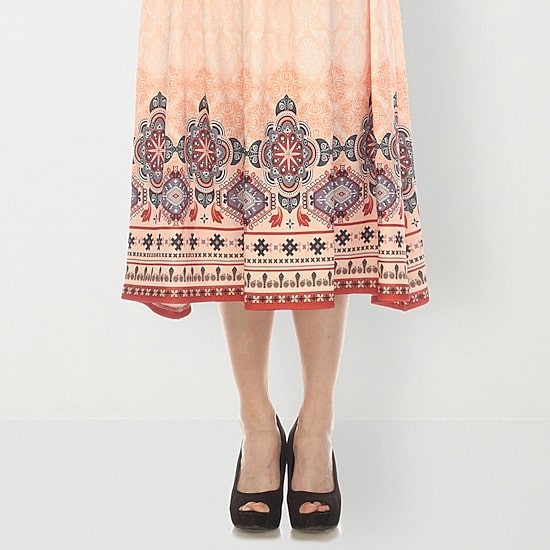 White Mark Womens Easy-on + Easy-off Midi Pleated Skirt