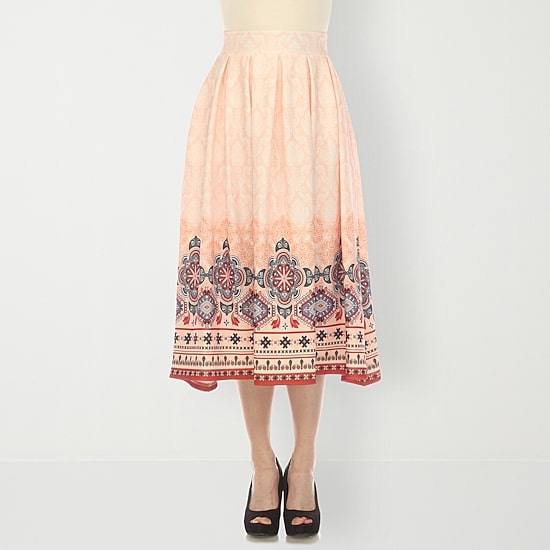 White Mark Womens Easy-on + Easy-off Midi Pleated Skirt
