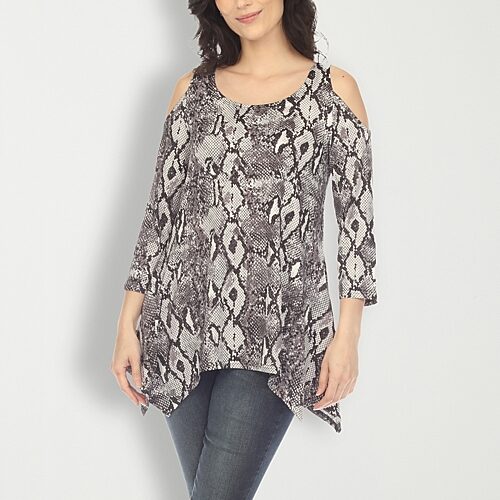 White Mark Womens Scoop Neck 3/4 Sleeve Tunic Top In White