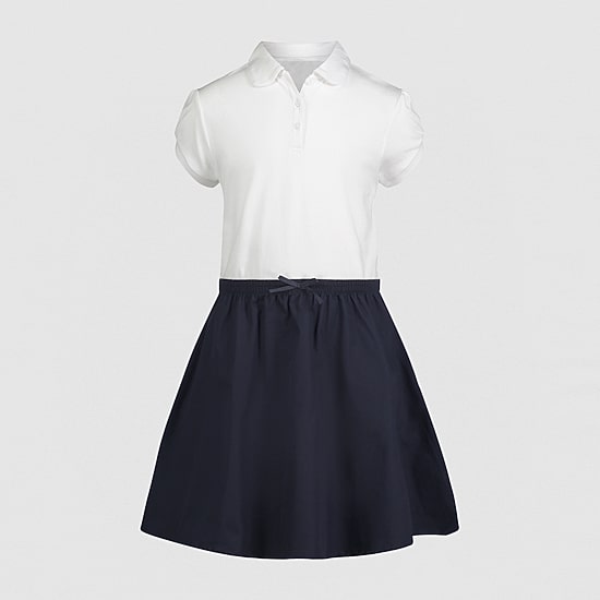 IZOD Little & Big Kid Girls Short Sleeve Cap Midi Shirt Dress