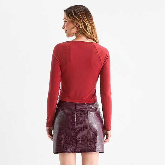 Bold Elements Womens V Neck Long Sleeve Blouse