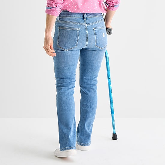 St. John's Bay Womens Mid Rise Adaptive Bootcut Easy-on + Easy-off Jean