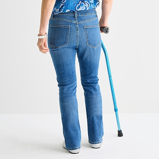 St. John's Bay Womens Mid Rise Adaptive Bootcut Easy-on + Easy-off Jean