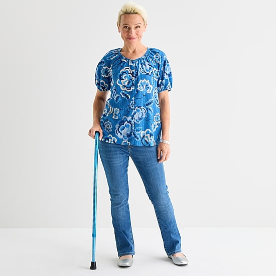 St. John's Bay Womens Mid Rise Adaptive Bootcut Easy-on + Easy-off Jean