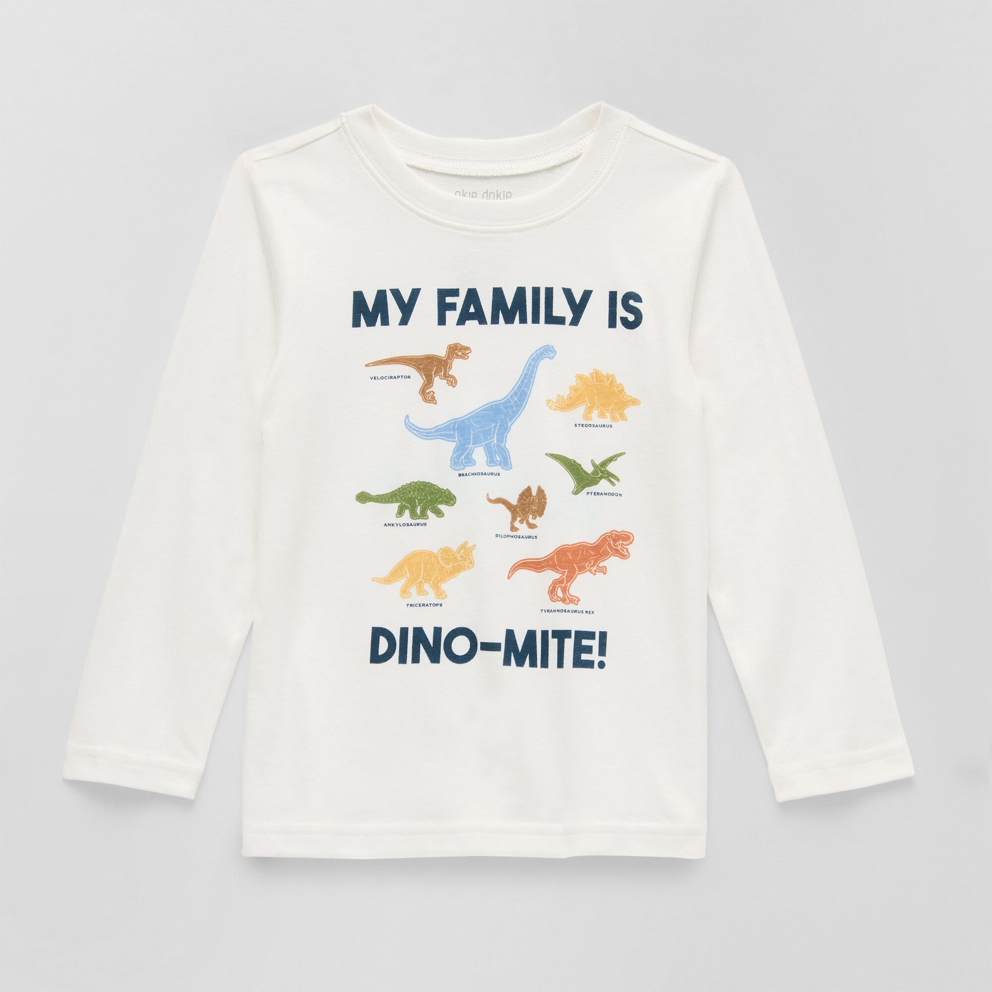 Okie Dokie Toddler & Little Boys Crew Neck Long Sleeve Regular Fit Graphic T-Shirt