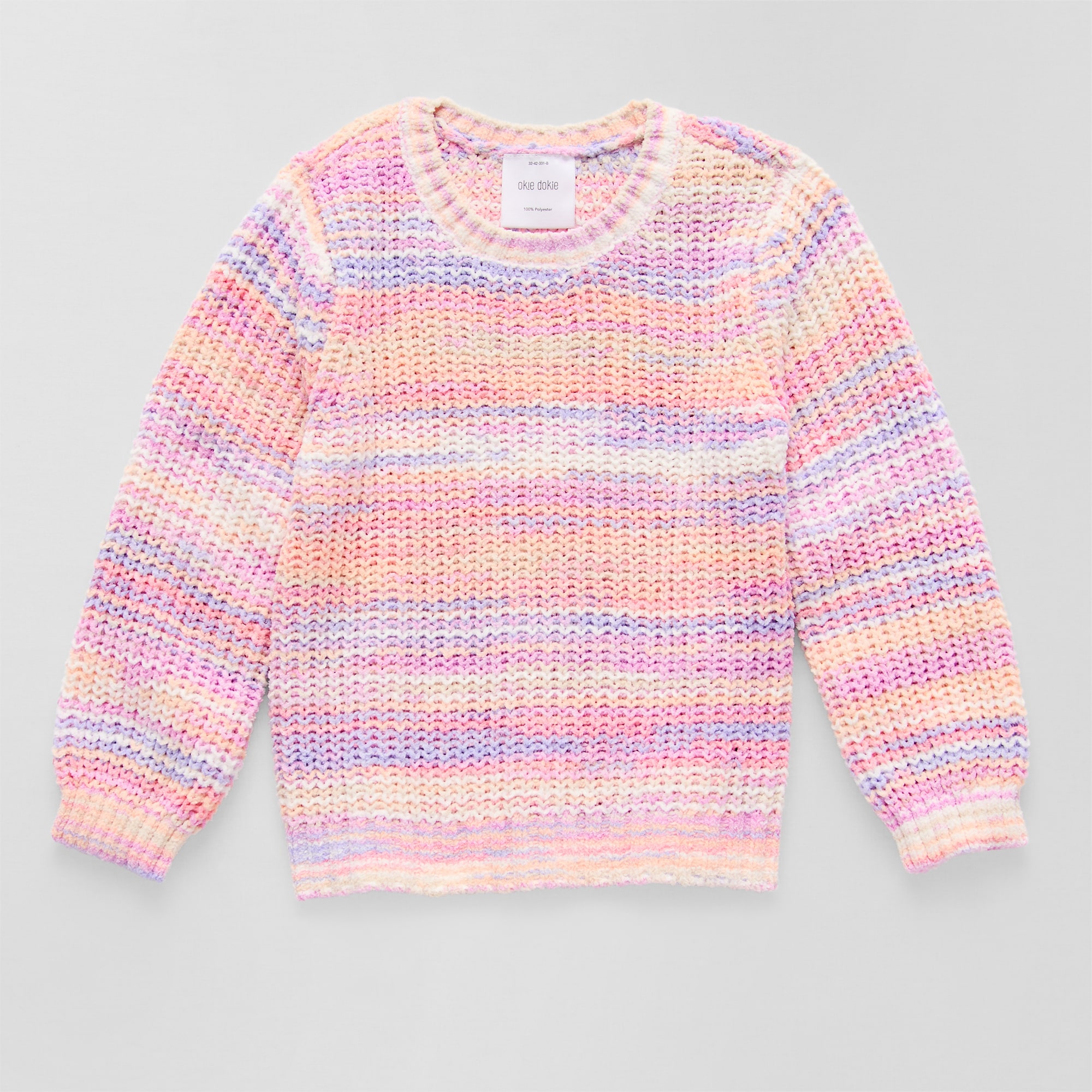 Okie Dokie Toddler & Little Girls Crew Neck Long Sleeve Pullover Sweater