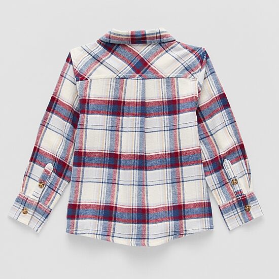 Okie Dokie Toddler & Little Boys Long Sleeve Regular Fit Flannel Shirt