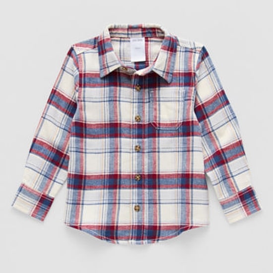Okie Dokie Toddler & Little Boys Long Sleeve Regular Fit Flannel Shirt