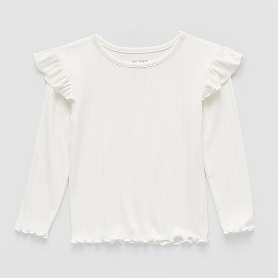 Okie Dokie Toddler & Little Girls Crew Neck Long Sleeve T-Shirt