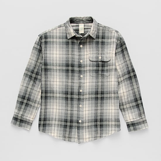 Thereabouts Little & Big Kid Boys Long Sleeve Regular Fit Flannel Shirt