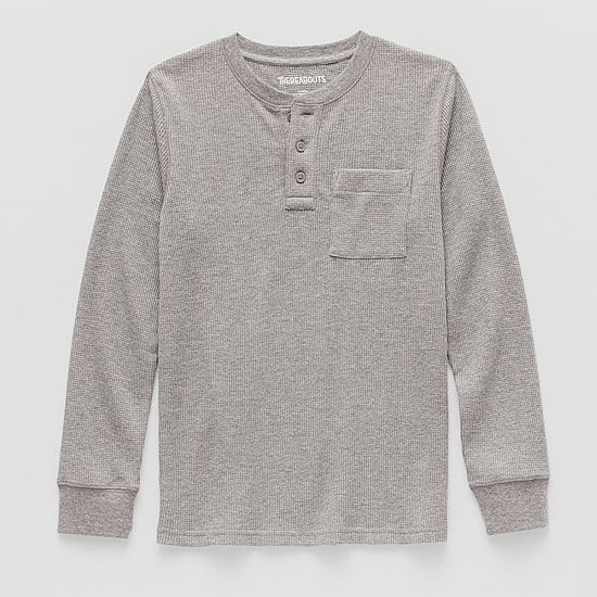 Thereabouts Little & Big Kid Boys Henley Neck Long Sleeve Regular Fit Thermal Top