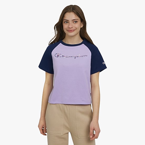 Champion Big Kid Girls Crew Neck Short Sleeve Loose Fit Graphic T-Shirt